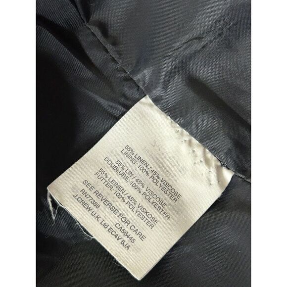 J. CREW GOING OUT BLAZER LINEN TWEED BLACK HOOK AND EYE Sz 4 - Picture 7 of 7